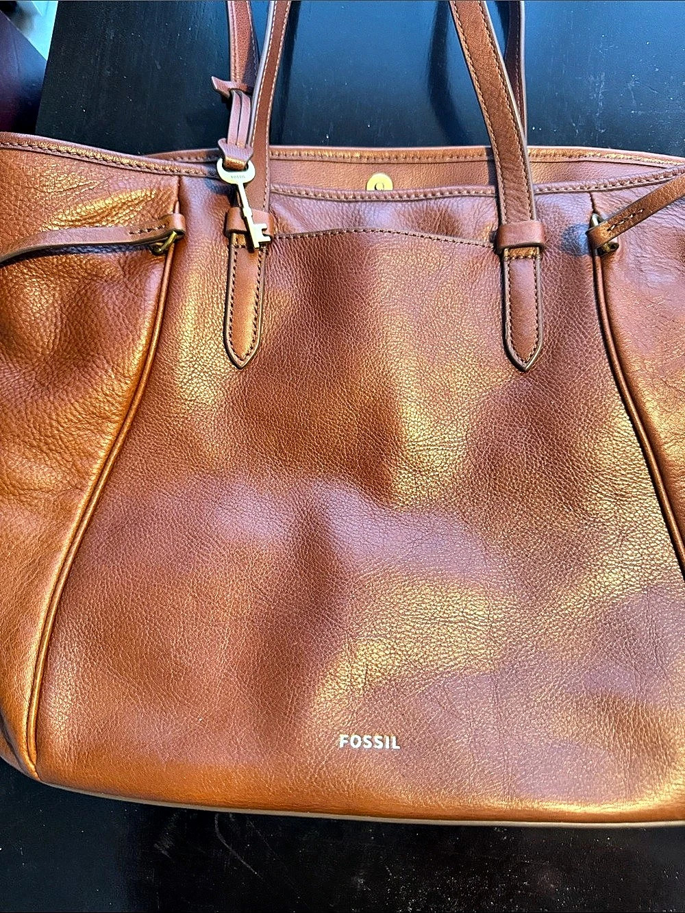Fossil Rachel Leather Tote Brown